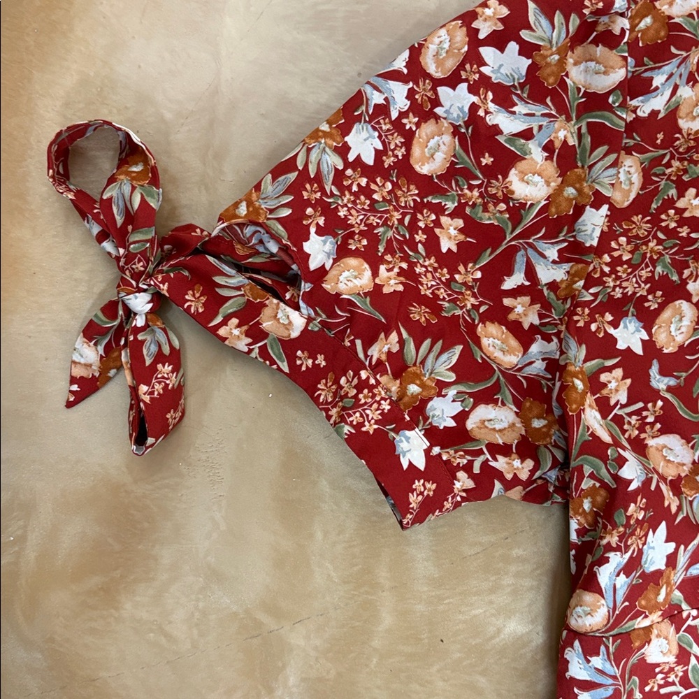 Grace Karin Red Floral Midi Dress - Picture 5 of 5